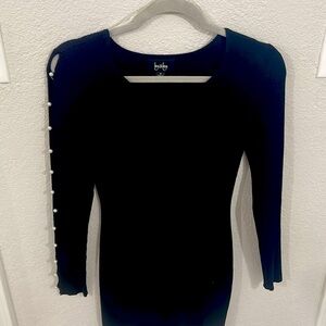 Black & Pearl Body Con Dress